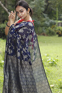 Bengal Weavers alluring Organik LInen Banarasi Saree